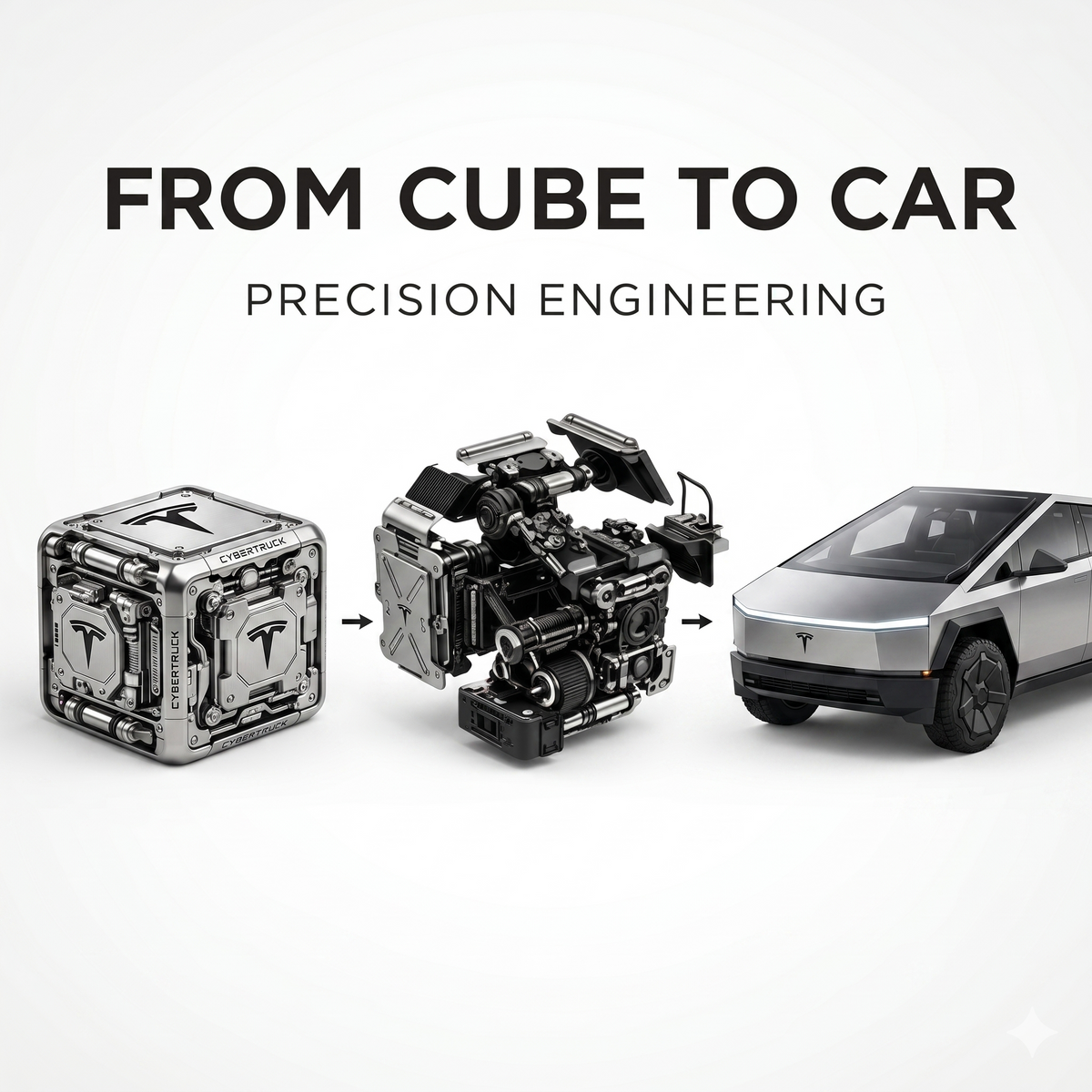 ⚙️ Mechanical Transformation Cube - Tesla CyberTruck
